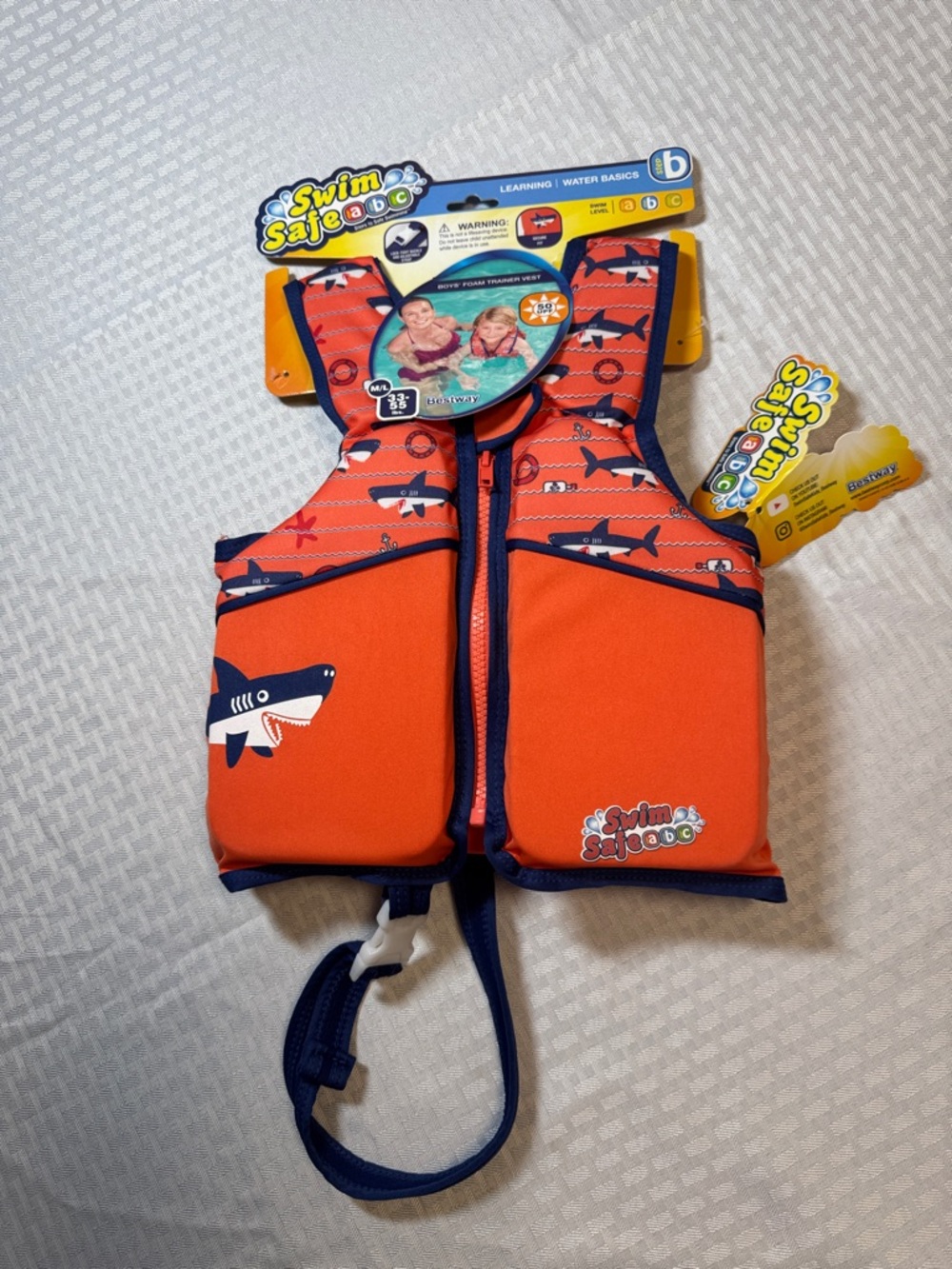 Bestway Swim Safe Kids Orange Shark Foam Trainer Swim Vest